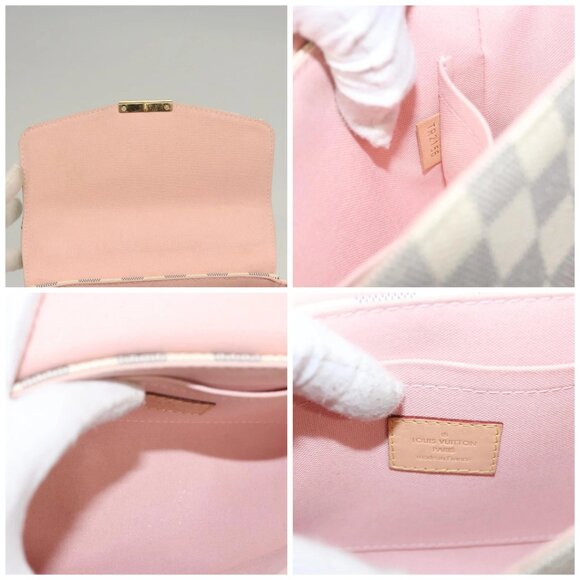 LOUIS VUITTON Damier Azur Croisette Hand Bag 2way N41581 LV Auth 118150 - Picture 15 of 16